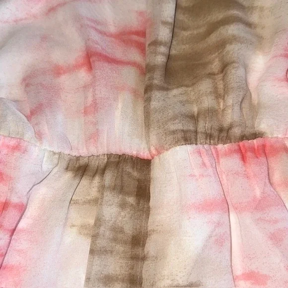 NWT‎ Andree by Unit Tie Dye Romper Cold Shoulder Bell Sleeve Ruffle Hem Sz Lg - Picture 14 of 16